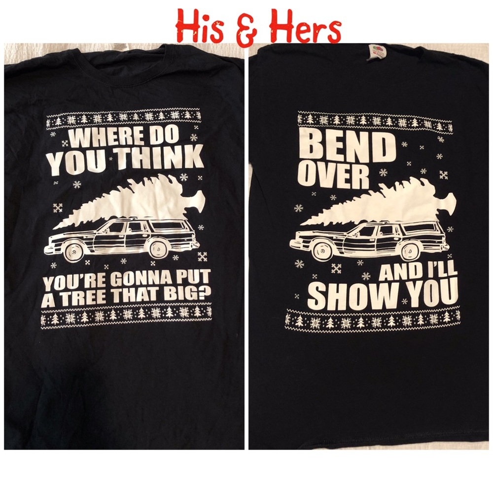 His & Her Christmas Vacation themed shirts